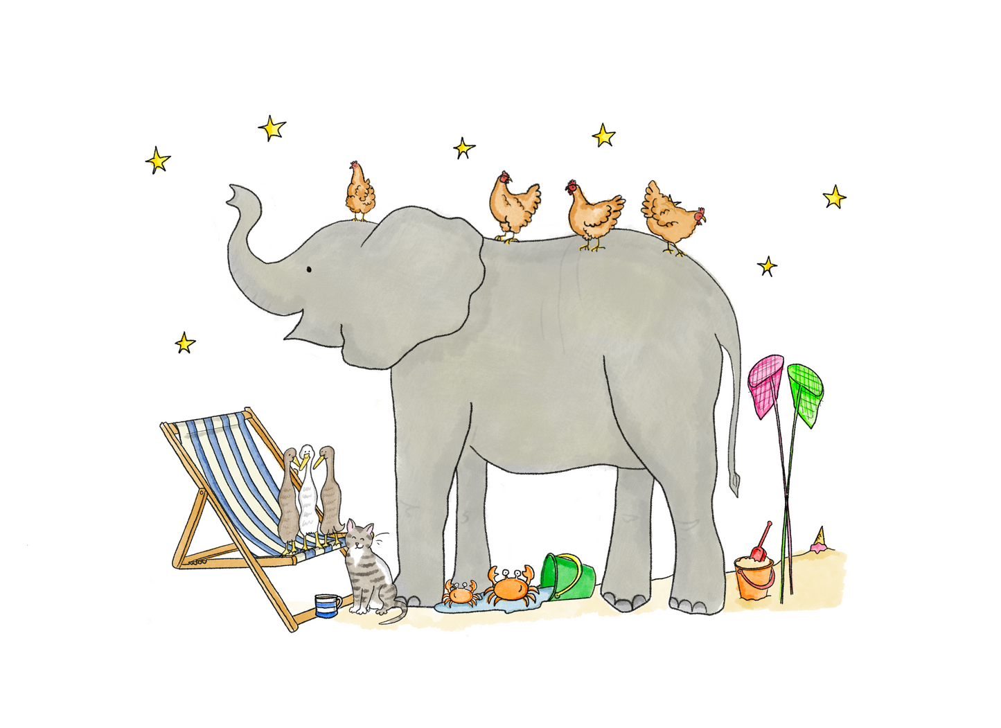 Beach Elephant Card