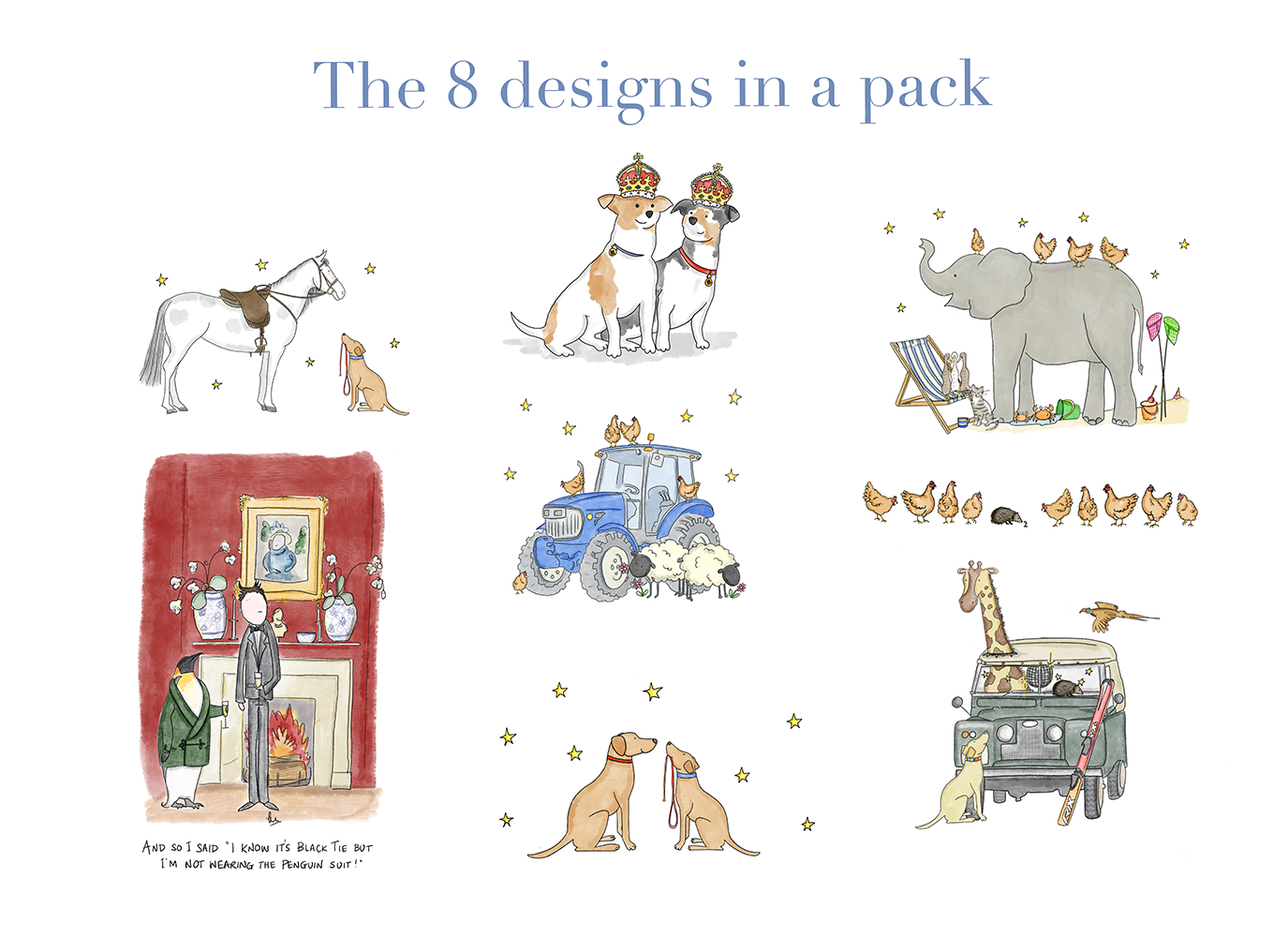 Card pack of 8 designs