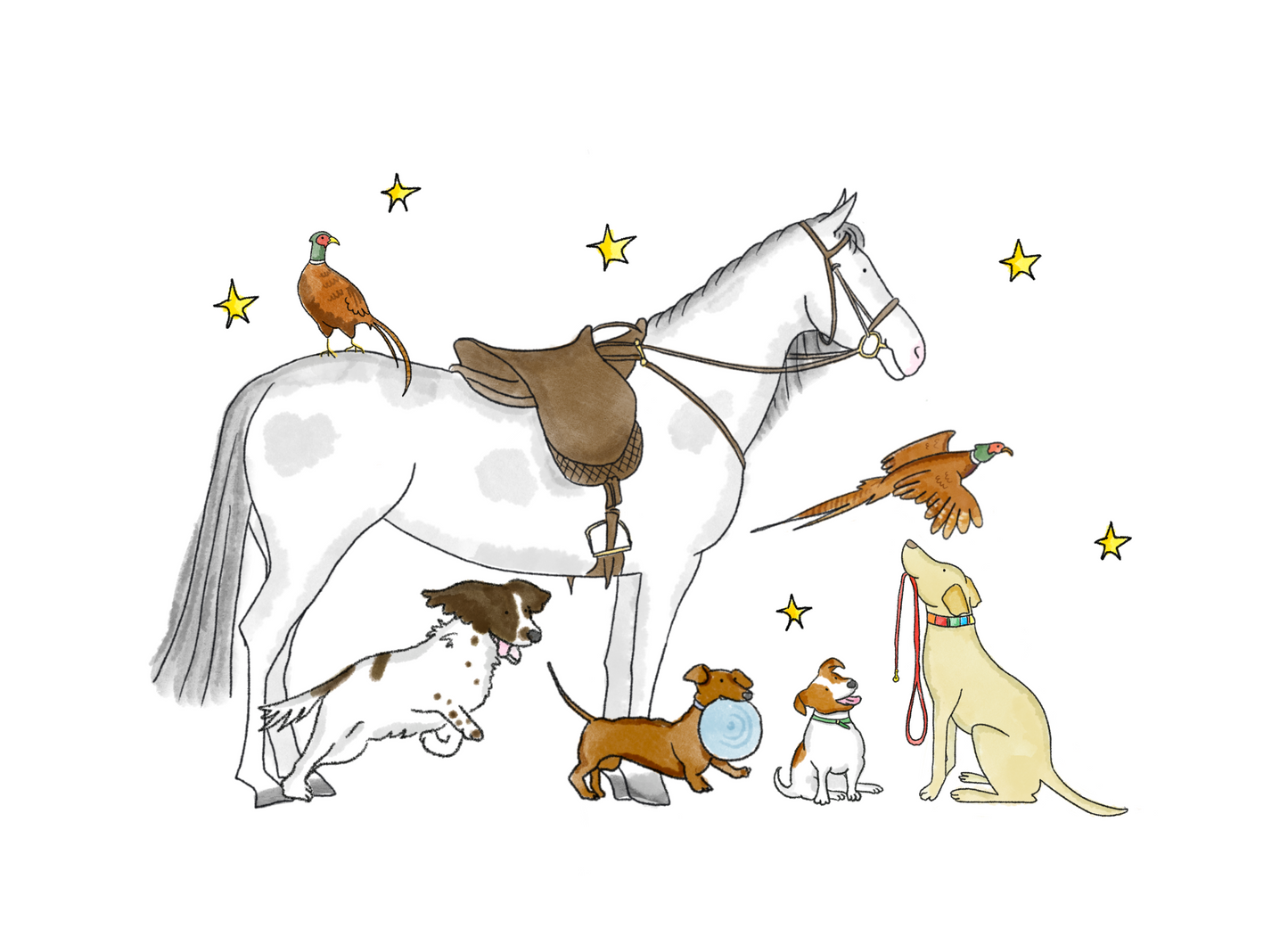 Horse & Dog Print